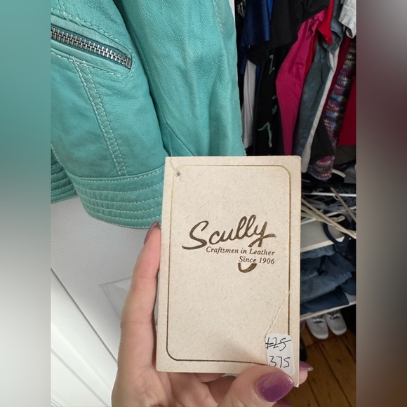 Vintage Scully Women's Teal Leather Jacket - Picture 4 of 12